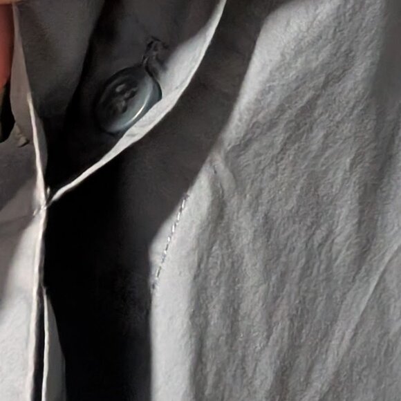 COS | Long Rounded Hem Blouse In Blue - Picture 7 of 12